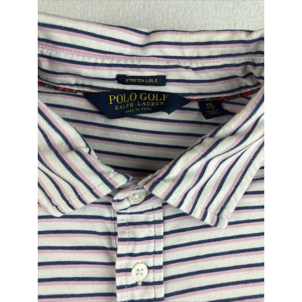 Polo Golf Ralph Lauren Stretch Lisle Short Sleeve Polo Striped Men's SIze XXL